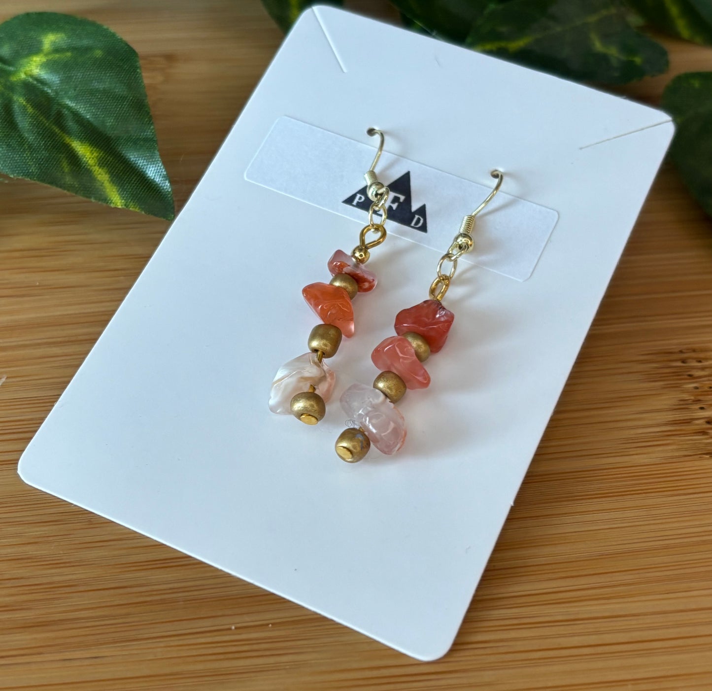 Red Agate Dangle Earrings