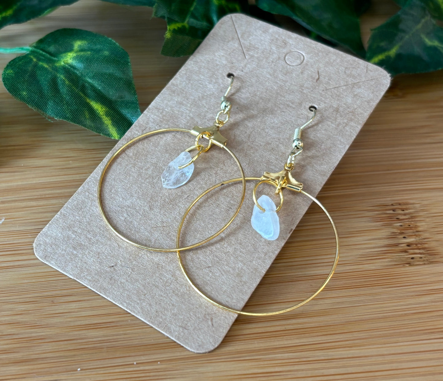 Opal on Medium Hoop Earrings