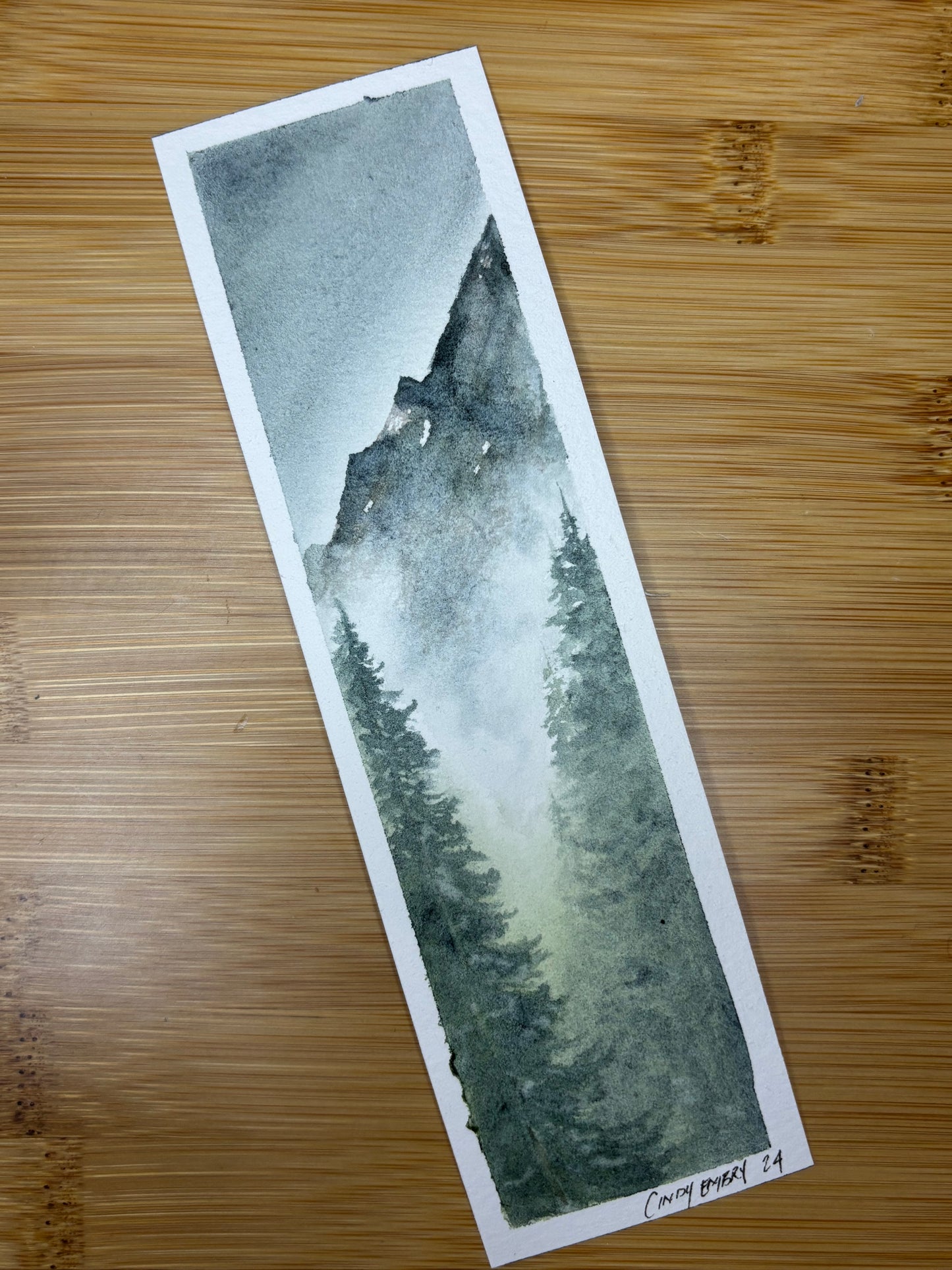 Misty Mountain & Pines Bookmark