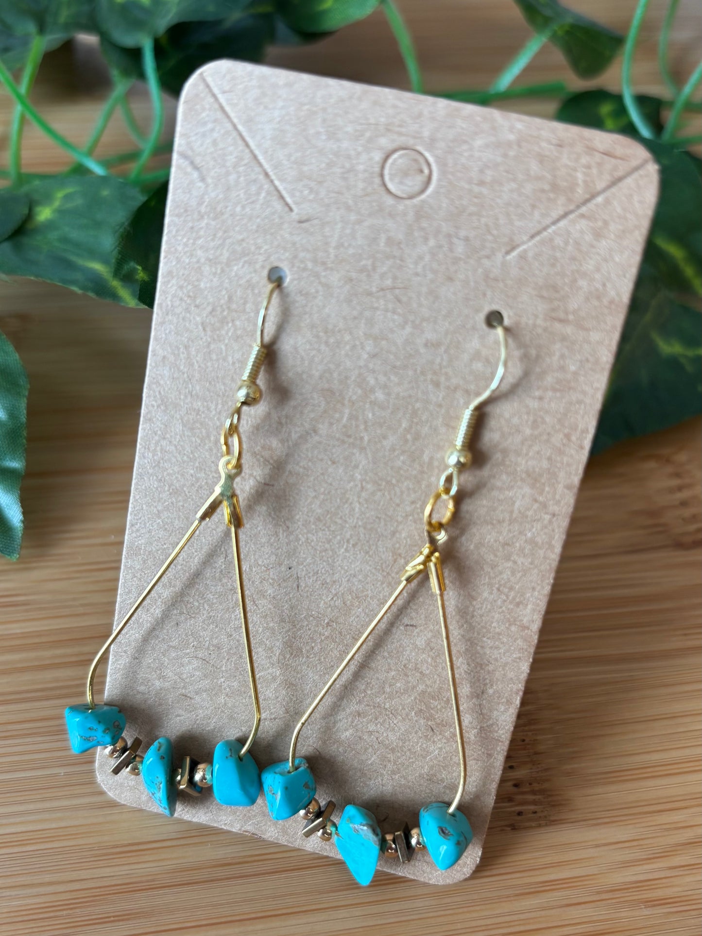 Turquoise on Medium Teardrop Earrings