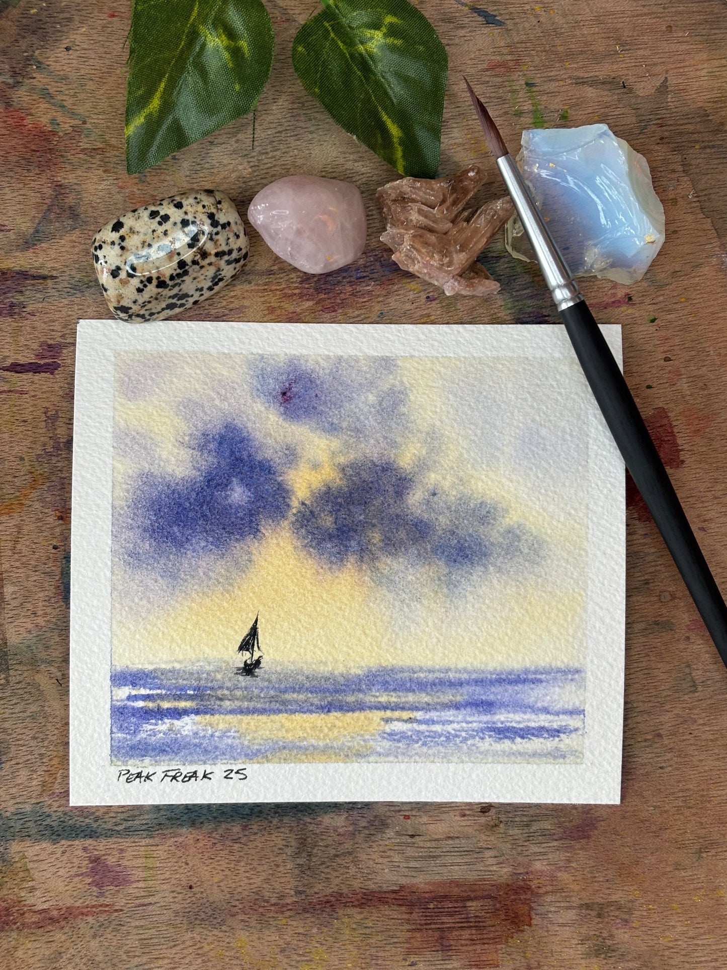 Compass Within Mini Watercolor Painting