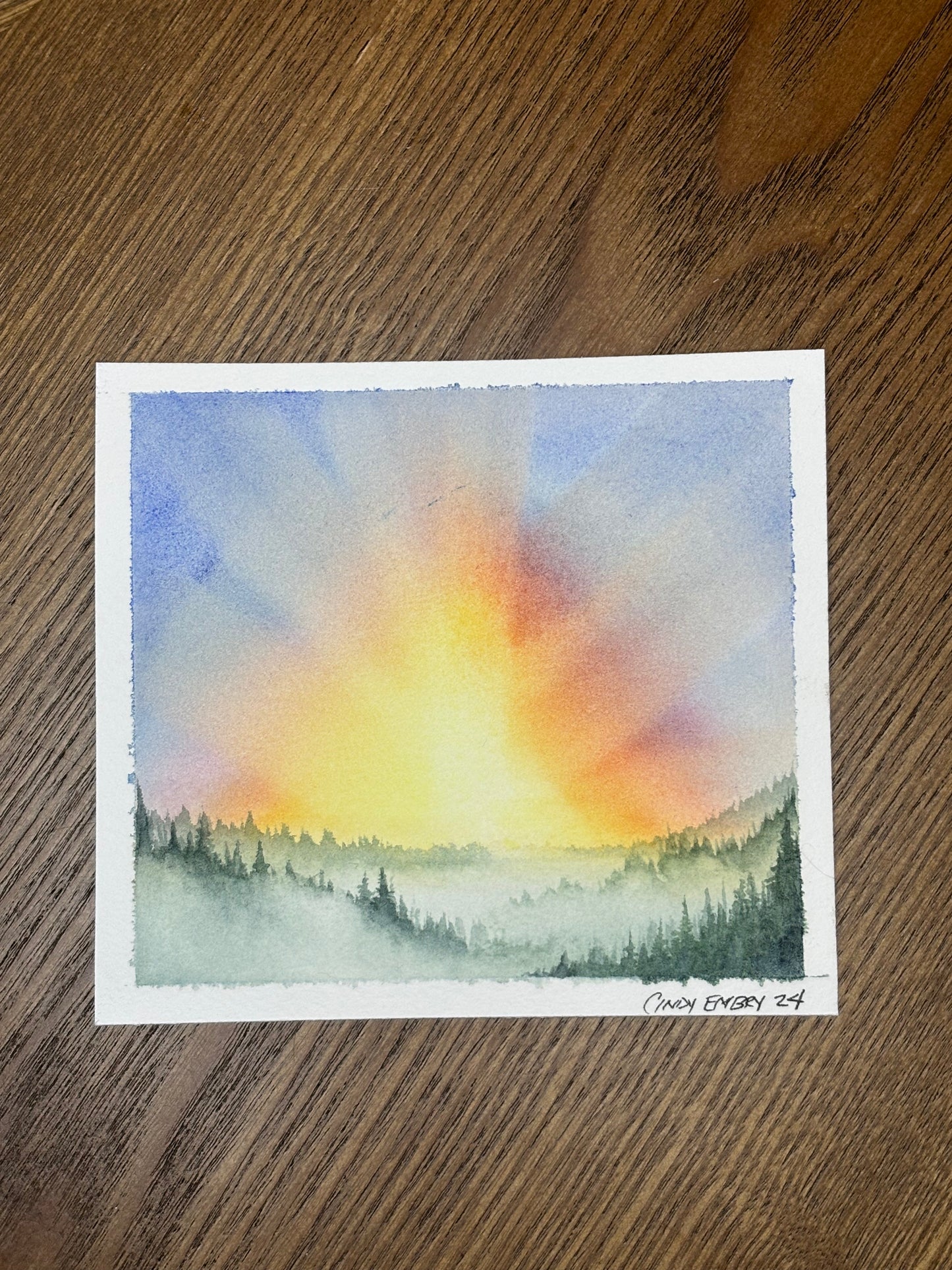 Sunrise Mini Watercolor Painting