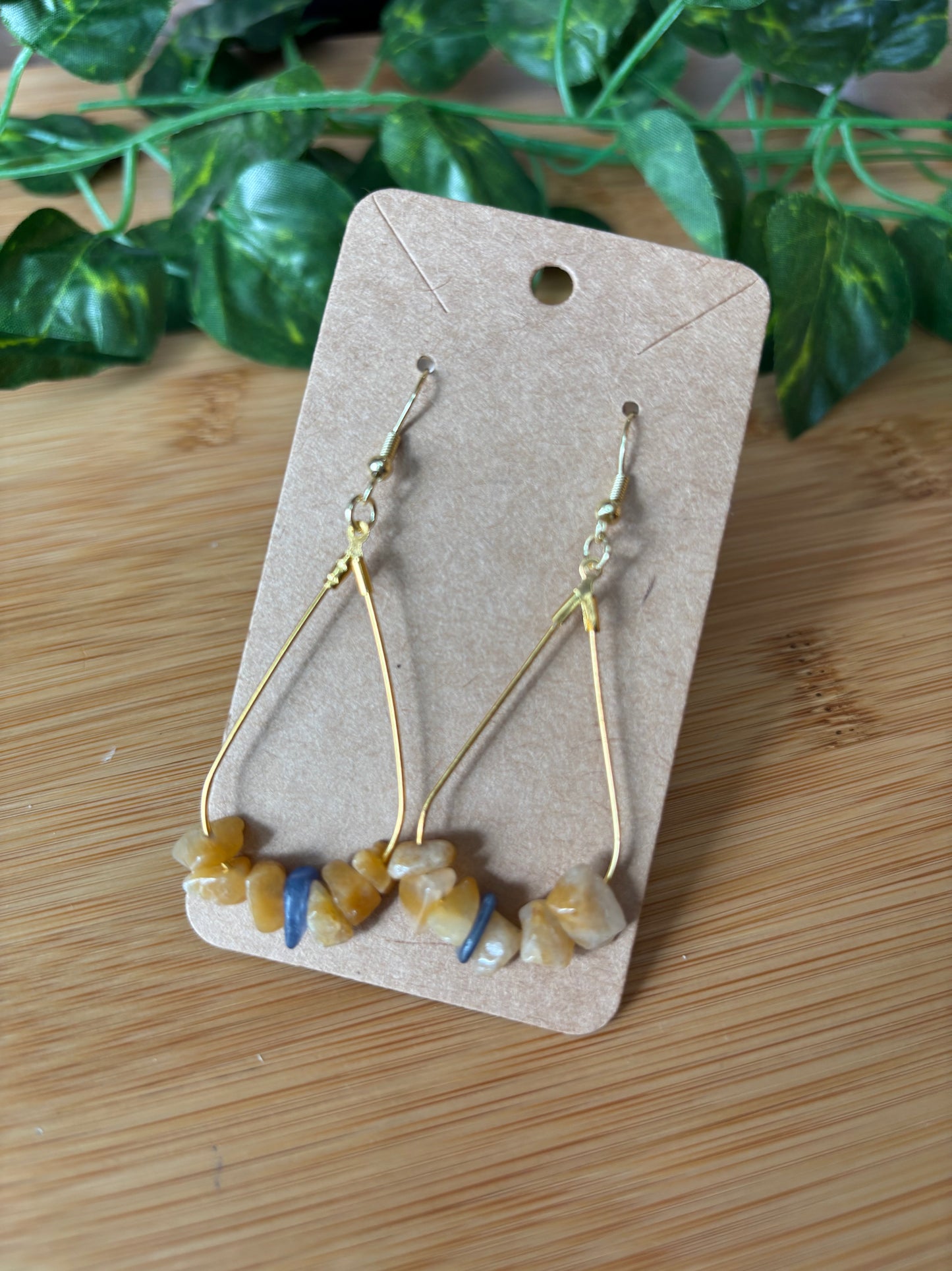 Yellow Jasper & Kyanite Earrings