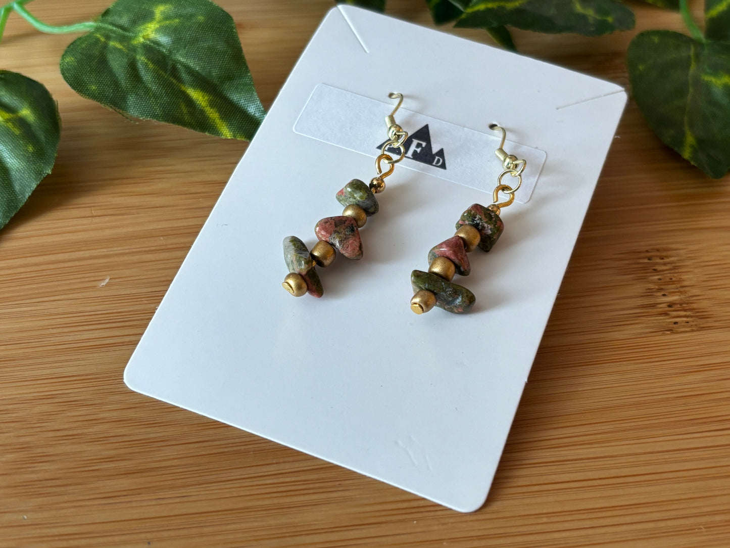 Unakite Dangle Earrings