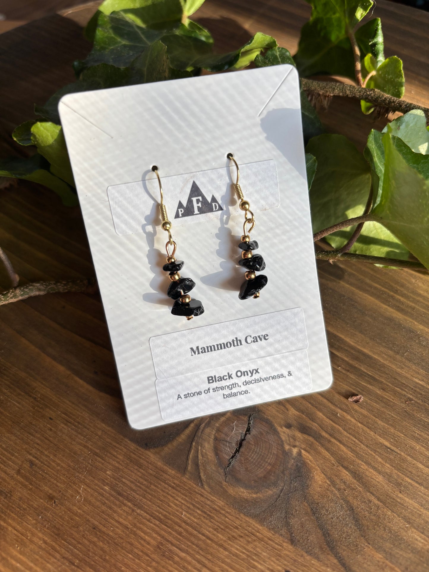 Mammoth Cave Black Onyx Earrings
