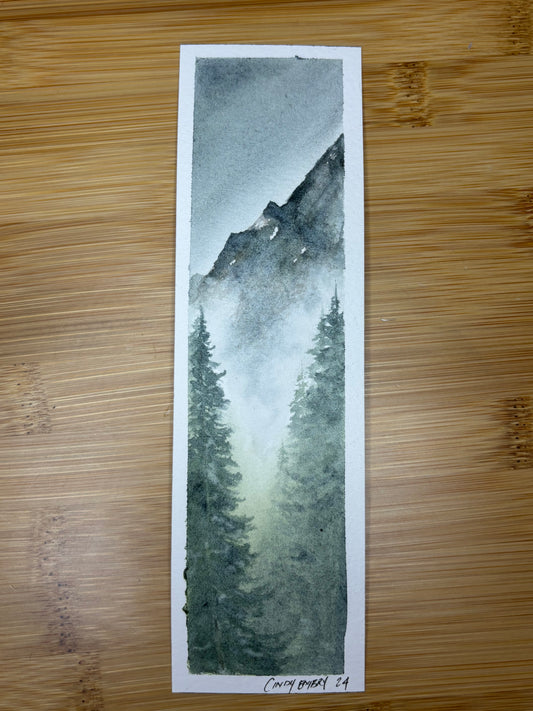 Misty Mountain & Pines Bookmark