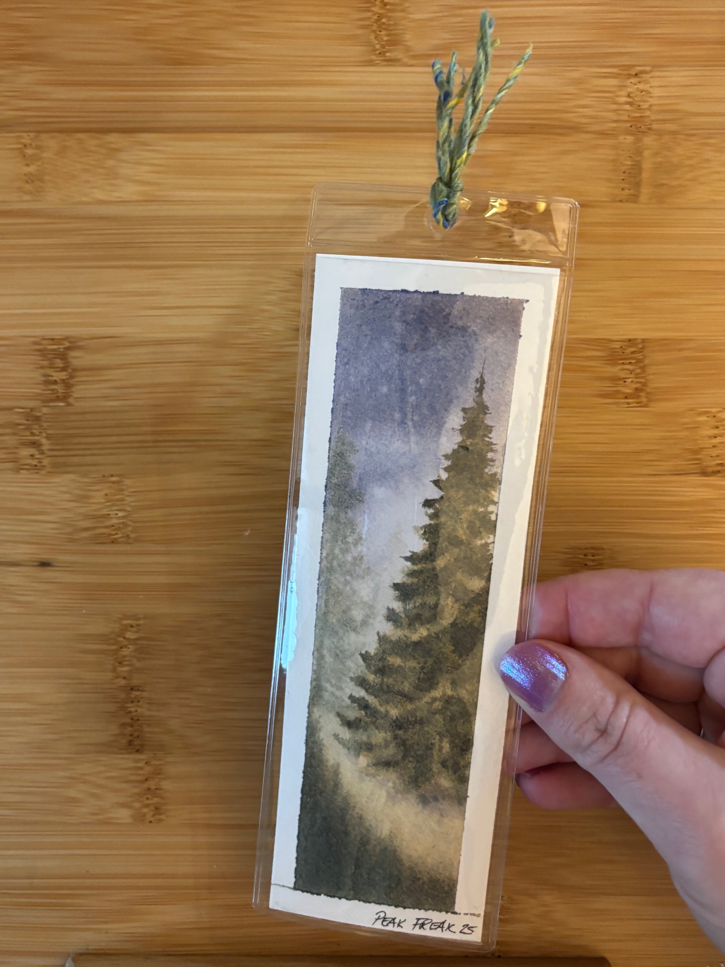 Trail Run Watercolor Bookmark