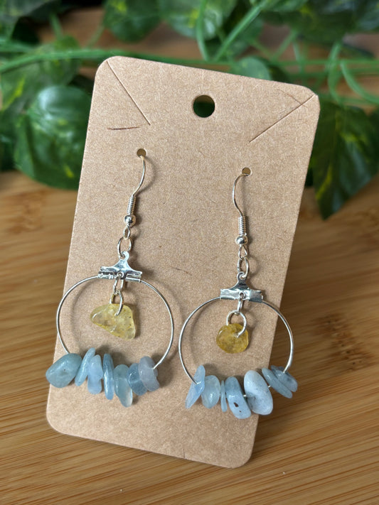 Aquamarine & Citrine Earrings