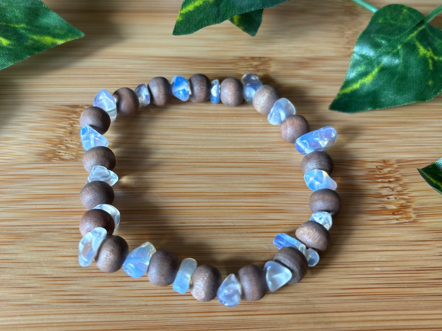 Opal & Natural Wood Bracelet