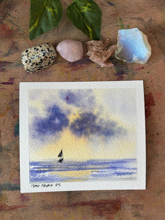 Compass Within Mini Watercolor Painting