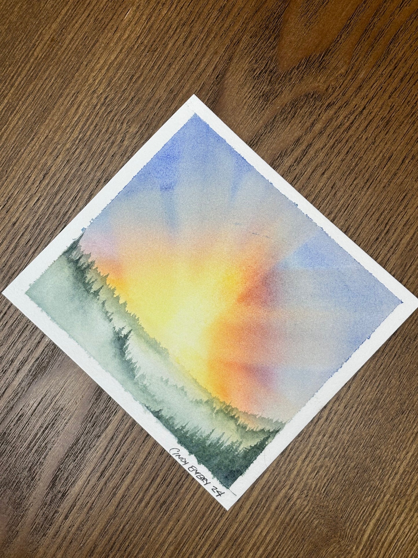 Sunrise Mini Watercolor Painting