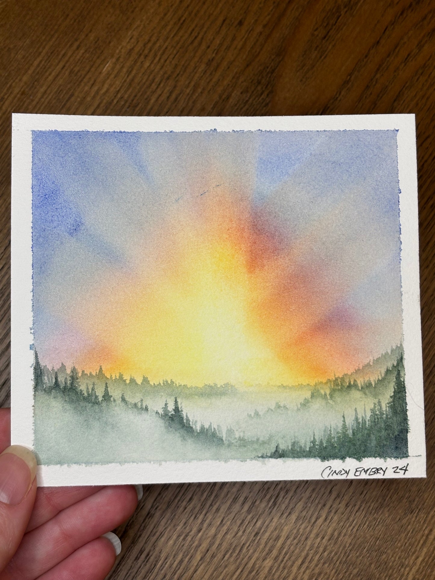 Sunrise Mini Watercolor Painting